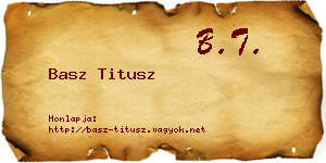 Basz Titusz névjegykártya